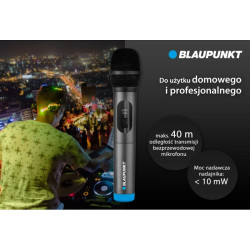 Mikrofon Bezprzewodowy BLAUPUNKT WM40U UHF, Odbiornik Jack 6,3 karaoke