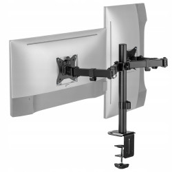 UCHWYT NA DWA MONITORY DO BIURKA BLATU STOŁU VESA 10-27" REGULOWANY