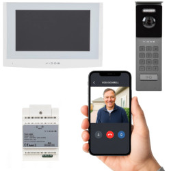 ZESTAW VIDEODOMOF. S202 / M200W-X biały aplikacja WiFi cyfrowy 2-żyłowy Vidos 2IP wideodomofon videodomofon