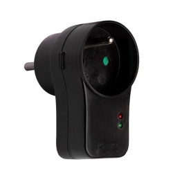 Rozgałęźnik przeciwprzepięciowy z uziemiem, Czarny, Elgotech R-10F-2