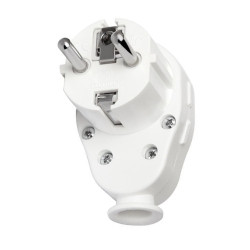 Wtyczka sieciowa 230V Obrotowa 360st WT-07 Biała ELGOTECH