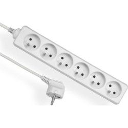Przedłużacz 6gn 5 +uziem.biały EPS-605 Elgotech-Elektryka