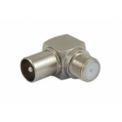 Przejście Gniazdo F/Wtyk TV Adapter Kątowy F/TV-RTV SAT DVB-T