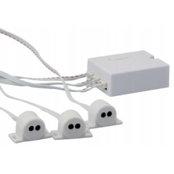 Włącznik z podłączeniem na 3 czujki ruchu PIR, 12-24V LED automatyczny do szafek, szafy, półek, szuflady itp.