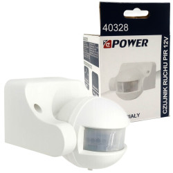 Czujnik PIR 12VDC Biały NEPOWER ruchu MAX 10A 120W 180 st. HQ