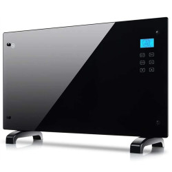 GRZEJNIK KONWEKTOROWY SZKLANY 2000W Czarny Ścienny Heltes