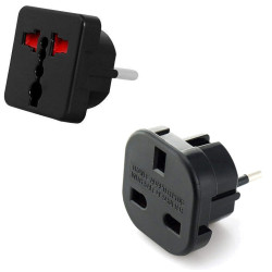 Adapter podr. AC/AC wt.PL/gn.GB- USA Czarny Przejściówka-Elektryka