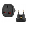 Adapter podr. AC/AC wt.PL/gn.GB- USA Czarny Przejściówka-Elektryka