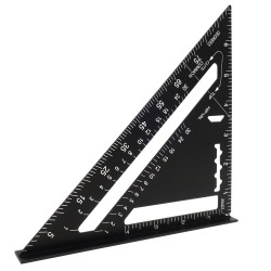 KĄTOWNIK STOLARSKI CZARNY aluminiowy 185x185x260mm