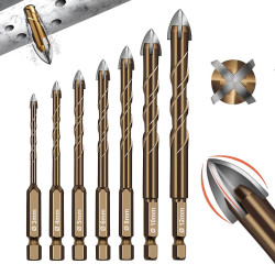 ZESTAW WIERTEŁ DO SZKŁA CERAMIKI rozmiary 3-12mm HEX 1/4" PRECYZYJNE