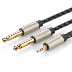 Kabel Jack 3,5 Stereo - 2xJack 6,3 Mono 2m UGREEN AV126 Szary
