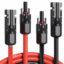 PRZEDŁUŻACZ SOLARNY 10M KOMPLET kabel 4mm2 wtyk-gniazdo czarny + czerwony
