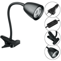 Lampka Biurkowa LED z klipsem na klips do blatu 4W 420lm 4000K Czarna 230V