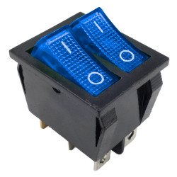 Przełącznik Podwójny Podświetlany 230V/16A Niebieski