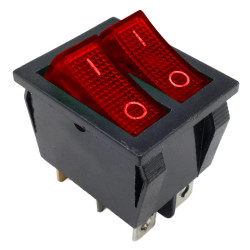 Przełącznik Podwójny Podświetlany 230V/16A Czerwony