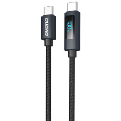 Kabel USB-C Wtyk-Wtyk 1M 100W DUDAO L7C Czarny, Wyświetlacz LED