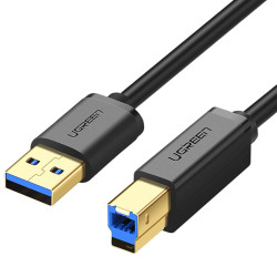 Kabel USB 3.0 1m Ugreen US210 Do drukarki USB-A 3.0 / USB-B 5Gbps Czarny