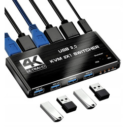 Przełącznik KVM HDMI 2.0 4xUSB 3.0 SWITCH 4K/60HZ 2 Komputery - 1 Monitor