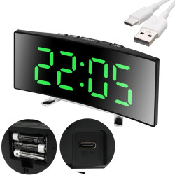 ZEGAR LED TERMOMETR DATA BUDZIK zielone cyfry CZYTELNY noweczesny design