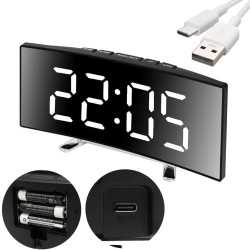 ZEGAR LED TERMOMETR DATA BUDZIK biełe cyfry CZYTELNY noweczesny design