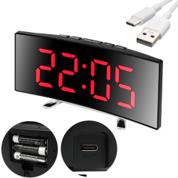 ZEGAR LED TERMOMETR DATA BUDZIK czerwone cyfry CZYTELNY noweczesny design