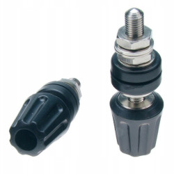 Zacisk labolatoryjny 40A 6mm ZL5 ABS Czarny, Gniazdo z izoltorem