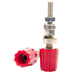 Zacisk labolatoryjny 40A M5 ABS5mm Czerwony, Gniazdo bez izolatora