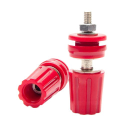 ZACISK LABORATORYJNY 30A 4mm Z IZOLATOREM CZERWONY 1szt. gniazdo banan HQ