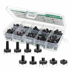 Zestaw Mikroswitch 200Szt. Tact Switch, Różne wymiary