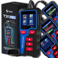 Interfejs Skaner tester T31 PRO AT300 SURIX PL diagnostyczny silnika i akumulatora miernik OBD2 OBD