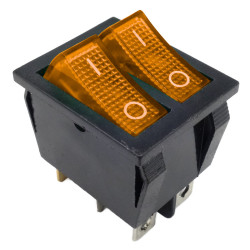 Przełącznik Podwójny Podświetlany 230V/16A Żółty/Pomarańczowy