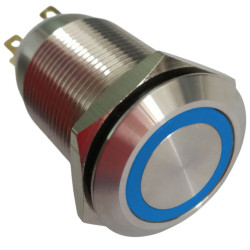 Przełącznik PBW-19BP Niebieski oring,  2A/250V Monostabilny