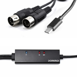 Adapter konwerter USB MIDI DOREMIDI interfejs kabel IN-OUT MIDI
