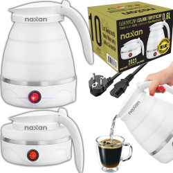 Czajnik Turystyczny Elektryczny 0,6L 600W 230V Składany Podróżny Silikonowy, NAXAN