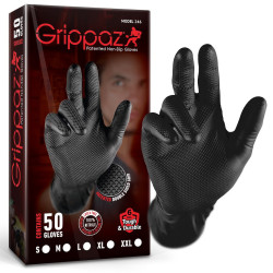 Rękawice ochronne Grippaz "XXL" Czarne, Nitrylowe, Opakowanie 50 Szt.
