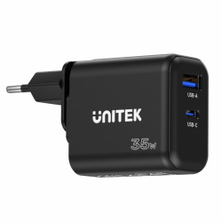 Ładowarka USB Sieciowa GaN PD 35W UNITEK, USB-A, USB-C