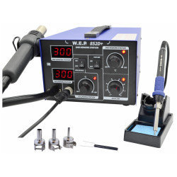 Stacja lutownicza HOTAIR i lutownica grotowa 2w1 WEP 852D+ 700W 100-500C Kompresor