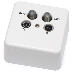 Gniazdo RTV 2x SAT + PVR radio UKF FM, końcowe, antenowe