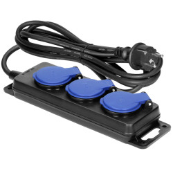 Przedłużacz 3gn 3m IP44 Warsztatowy bryzgoszczelny, przewód gumowy 3x1,5mm2 16A 2P+Z