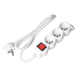 Przedłużacz 3gn 5m z wył. z uz. biały 3x1,5 16A