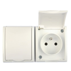 GNIAZDO Elekt. AQUAR PODW. Białe AQGZ1-2 AQGZ1-2/11 Hermetyczne IP54-Elektryka