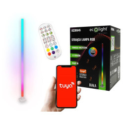 Lampa stojąca RGB, muzyczna Biała, TUYA + pilot, zasilanie USB