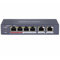 Switch PoE 4xPoE + 2 x UpLink HIKVISION do monitoringu, kamer