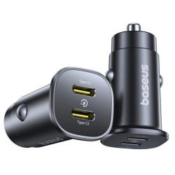 Ładowarka Samochodowa USB Baseus GoTrip, 2 x USB-C 30W - Czarna