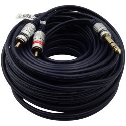 Kabel Jack 6,3mm - 2xRCA 15m Stereo VITALCO MK82 wtyk - wtyk AUDIO HQ
