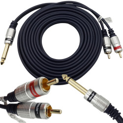 Kabel Jack 6,3mm - 2xRCA 5m Mono VITALCO MK80 wtyk - wtyk AUDIO HQ