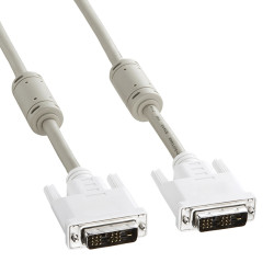Kabel DVI-DVI 1,8m z Filtrami, Biały (18+1Pin)