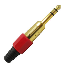 Wtyk JACK 6,3mm st. GOLD prof. czarny,czerwony-Podzespoły Elektroniczne