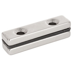 Magnes Neodymowy 40x10x5 Prostokątny z otworami na wkręty, 2 Sztuki, Komplet