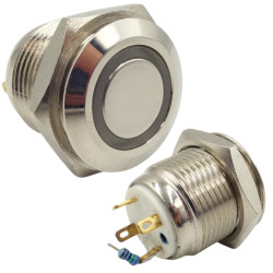 Przycisk GQ16-10E-B-12V-N metal Oring blu (przycisk)-Podzespoły Elektroniczne